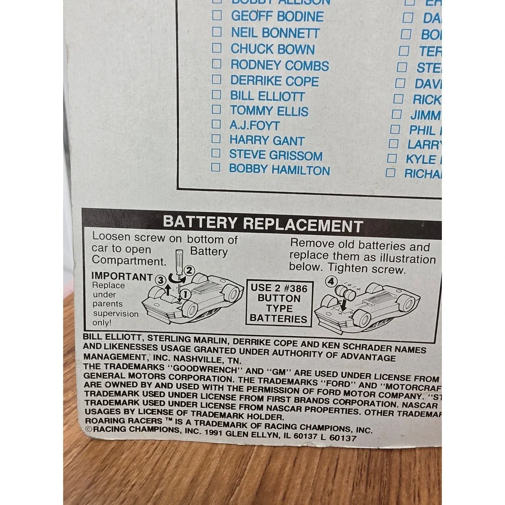 Racing Champions Dale Jarrett 21 Citgo Roaring Racers Sound Die Cast NASCAR 1991